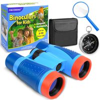 Binoculars for Kids, High Resolution Compact Kids Binoculars for Bird Watching, Hiking, Hunting, Outdoor Adventure Kit for Kids - Kids Binoculars Boys, Compass and Magnifier (Blue)