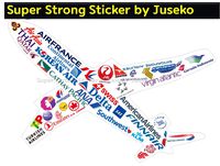 Juseko Airplane Shape Airline Brand Logo Sticker Decal Aircraft A4 Large Travel Bag Trolley Case Baggage Refrigerator Wall Waterproof