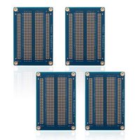 Treedix 4 pcs Universal Board Solderable BreadBoard PCB Prototype Shield Board Double Sided Tinned Gold Plated Holes for Arduino Kit Raspberry Pi Shield Prototyping and Testing (Mode 2)