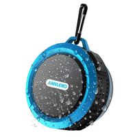 BONBON Bluetooth Shower Speaker Waterproof Mini Portable Wireless Water-Resistant Speaker Suction Cup, Built-in Mic, Hands-Free Speakerphone Bathroom Outdoor Travel Hiking Bike Home Party-Blue