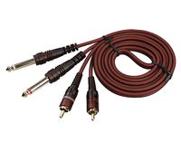 Dual 6.35 TS to 2rca Cable 5ft,Ruaeoda 6.35mm Dual 1/4 inch TS Mono Male to 2 RCA male TSR RCA Audio Convertor Adapter Cable, For Mic Mixer Amplifie，Mixer Amplifi etc