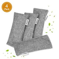 Yumybom Natural Activated Bamboo Charcoal Bags 4 Pcak, Home Air Purifying Bag, Car Odor Eliminator, Shoe Deodorizer, Pet Area Air Freshener, Closets Odor Absorber ...