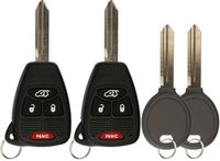 KeylessOption Keyless Entry Remote Control Car Key Fob and Ignition Key Replacement For OHT692427AA KOBDT04A (Pack of 2)