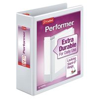 Cardinal Performer 3-Ring Binder, 3", Locking Slant-D Rings, 725-Sheet Capacity, ClearVue Presentation Binder, Nonstick, PVC-Free, White (19040CB)