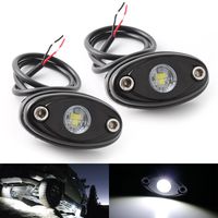 LEDMIRCY LED Rock Lights White Kit for JEEP Off Road Truck Auto Car Boat ATV SUV Waterproof High Power Underbody Glow Neon Trail Rig Lights Underglow Lights Shockproof(Pack of 2,White)