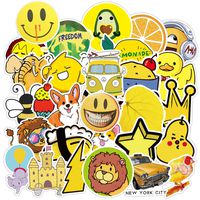 MSOLE 70PCS Yellow Cute Vsco Stickers for Water Bottle Laptop HydroFlasks Waterproof Aesthetic Trendy Decal Stickers for Mac Computer Phone Guitar for Kids Teens Girls