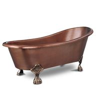 Sinkology TBT-6631CL Heisenberg Handmade Pure Solid Freestanding Claw Foot Bath Tub, 5.5', Antique Copper
