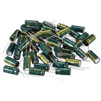 uxcell 50pcs Aluminum Radial Electrolytic Capacitor Low ESR Green with 1500uF 10V 105 Celsius Life 3000H 8 x 16 mm High Ripple Current,Low Impedance