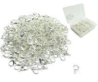 Hyamass 200pcs Curved Lobster Clasps 7x12mm Silver Plated Lobster Claw Clasps DIY Jewelry Fastener Hook,necklace DIY Fasteners (Silver)