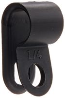 Standard Duty Nylon Cable Clamp, 0.25" Diameter, 0.394" Width, Black