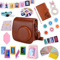 Tiessic Instax Mini 9 Camera Accessories Bundles Compatible with FujiFilm Instax Mini 9 Mini 8 Mini 8+ Camera with Mini 9 Case,108 Photos Mini Photo Album ,etc. (Brown，14 Items)