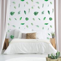Wall Stickers & Decal,Outgeek 126 Pcs Tropical Stickers Palm Leaf Plants Wall Murals Removable Waterproof for Kids Nursery Room Bedroom Living Room Decorations