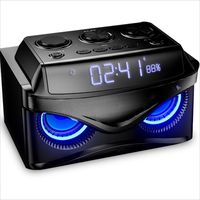 XHZNDZ Wireless Bluetooth Speaker Stereo Mini Subwoofer Computer Mobile Phone Bass Outdoor Alarm Clock, Including 10W Subwoofer and Three-channel Output, Colorful Lights (Color : Black)