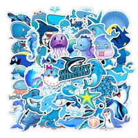 Ocean Sharks Stickers for Kids/Boy, Cute Teen Decal for Water Bottle, Vinyl Sticker for Laptop Computer Notebook Guitar Travel Case Bike Skateboard 49pcs Pack
