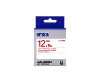 Epson LabelWorks Standard LK (Replaces LC) Tape Cartridge ~1/2" Red on White (LK-4WRN) - for use with LabelWorks LW-300, LW-400, LW-600P and LW-700 Label Printers