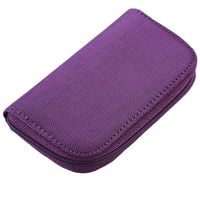 Kolefei Portable 22 Slots Nylon Zipper Memory SD Card Carrying Case Storage Organizer - Purple