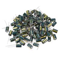 uxcell Aluminum Radial Electrolytic Capacitor Low ESR Green with 470UF 25V 105 Celsius Life 3000H 8 x12 mm High Ripple Current,Low Impedance 100pcs