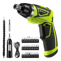 Powerextra Cordless Rechargeable Screwdriver 3.6-Volt 2000mAh Li-ion MAX Torque 6N.m Screw Power Gun with 6+1 Torque,30pcs Driver Bits,USB Charging Cable,Wine Opener