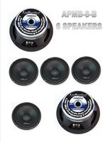 (6) AUDIOPIPE APMB-8-B 8" LOW-MID RANGE CAR AUDIO DJ LOUD SPEAKER FULL CASE NEW
