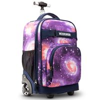 WEISHENGDA 18 inches Wheeled Rolling Backpack for Adults and School Students Books Travel Bag, Purple Sky