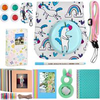 Katia Instant Camera Accessories Bundle Compatible for Fujifilm Instax Mini 9 / Mini 8+ / Mini 8 Instant Film Camera. Includes Camera Case, Album, Frame, Stickers, Strap,etc - Blue