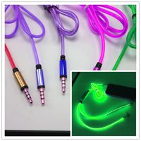 LightingCool Visible Glowing LED in-Ear Earphone Light Up Stereo Headphone with Mic Lights Flashing to Music Beat Wired Glow-in-The-Dark Earphone for All Mobile Phones (Green