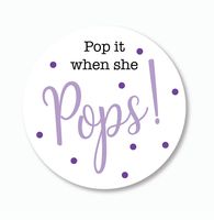 40ct, Pop it When She Pops Stickers, Baby Shower Champagne, Beer, Soda, Wine Favor Stickers, 2 inches (#007-LV)
