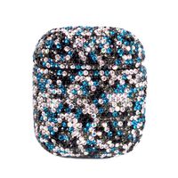 2019 Newest Luxurious Rhinestone AirPods Case with Keychain, Shockproof Protective Premium Crystal Cover Skin for AirPods Charging Case 2 & 1 (Black C8 No Keychain)