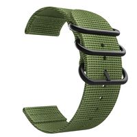 Emibele 20mm Universal Watch Band, Fine Woven Nylon with Stainless Steel Buckle Adjustable Replacement Band for 20mm Sport Strap, Army Green