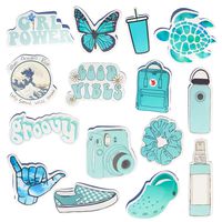 Vsco Stickers Water Bottle Stickers Vinyl Cute Aesthetic Waterproof Blue Sticker Pack Vsco Girl Stuff for Teens Kids