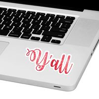 Y'all Laptop Trackpad Sticker 2" Tall x 4" Wide