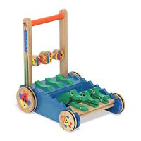 Melissa & Doug Chomp & Clack Alligator Push Toy (Wooden Activity Walker, Makes Sounds When Pushed, Great Gift for Girls and Boys - Best for Babies and Toddlers, 12 Month Olds, 1 and 2 Year Olds)