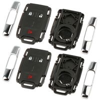Chrome Key Fob Keyless Entry Remote Shell Case & Pad fits Chevy Silverado Colorado / GMC Sierra Canyon 2014 2015 2016 2017 (M3N-32337100), Set of 2