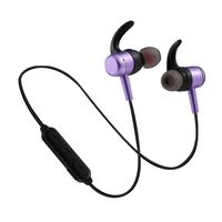 NOMSOCR Wireless Bluetooth Headphones, Sports Sweatproof Workout Running Magnetic Earbuds Secure Fit Noise Cancelling Headset with Mic for Workout Gym Premium HD Sound Cordless Earphones (Purple)