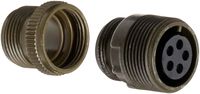 Amphenol Industrial MS3101A14S-5S Circular Connector Socket, General Duty, Non-Environmental, Threaded Coupling, Solder Termination, Cable Connecting Plug, 14S-5 Insert Arrangement, 14S Shell Size, 5 Contacts
