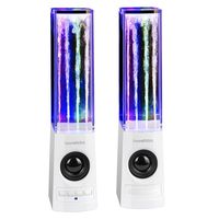 SoundSOUL Bluetooth Speakers Water Dancing Wireless Speakers Light Show Water Fountain Speaker for Christmas (Dual 3W Speakers, 4 Colored LEDs, Built-in Rechargeable 1800mAh Battery) - White