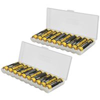Whizzotech Clear Plastic Healthy Case for AAA Battery Storage Box Holder/Organizer/Container Holds 10 AAA Batteries, 2 Pack