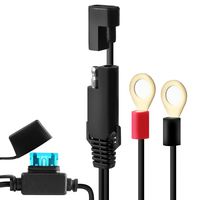 GoHawk Waterproof 24" / 2FT Motorcycle ATV 2-Pin SAE Quick Disconnect to Ring Terminal Battery Power Cord Tender Cable Wire Extension Kit