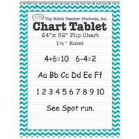 Top Notch Teacher Products Chevron Border Chart Tablet (1 1/2" Ruled), 24" x 32", Teal