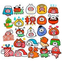 Kanahei Rabbit Waterproof Stickers/Decals (24 pcs) of for Laptop Skateboard Snowboard Water Bottle Phone Car Bicycle Luggage Guitar Computer PS4 (Rabbit)