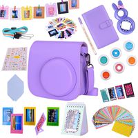 Tiessic Instax Mini 9 Camera Accessories Bundles Compatible with Fujifilm Instax Mini 9 Mini 8 Mini 8+ Camera with Mini 9 Case,108 Photos Mini Photo Album,etc. (Purple，14 Items)