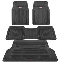 Motor Trend Premium FlexTough All-Protection Cargo Liner - DeepDish Front & Rear Mats Combo Set - w/ Traction Grips, Black