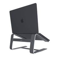 Macally Aluminum Laptop Stand for Home & Office Desks - Fits All Notebooks from 10" to 17.3" - Apple Macbook 12" 13" Pro Air, Chromebook, Samsung, Acer, HP, Dell Computers (Space Gray)