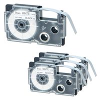 NineLeaf 4 Pack Black on White Tape Cassette Compatible for XR9WE XR-9WE XR-9WE2S XR9WE2S Label Tape for KL-1500 KL-2000 KL-7000 KL-7200 KL-750 Label Maker (3/8" x 26ft, 9mm x 8m)