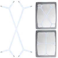 Sheet Fasteners Suspenders Holder Straps - Adjustable Crisscross Elastic Band Fitted Sheet Holder Fasteners Grippers,2pcs/Set White