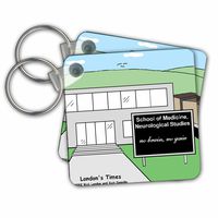 3dRose School of Neurology - Key Chains, 2,25 x 2,25", Set of 4 (kc_2313_2)
