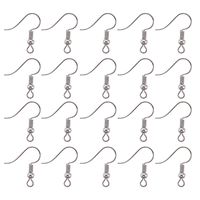 TOAOB 100pcs Earring Hooks Ear Wires with Ball and Coil Nickel Tone Hypoallergenic 18mm for DIY Jewelry Making