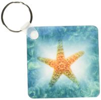 3dRose Starfish On Water - Key Chains, 2.25 x 4.5 inches, set of 2 (kc_109520_1)