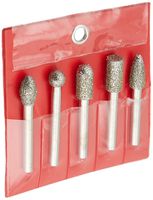 Big Horn 19391 5PC Diamond Burr Set - 1/4" Shank, 50 Grit - Coarse