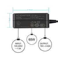 Easy&Fine 65w Ac Laptop Adapter Charger for AsusX551 X551C X551CA X551M X551MA X550 X550C X550CA X555L X555LA X551MA-DS21Q X551MA-RCLN03 EXA1203YH AD887320 PA-1650-78 PA-1650-93 Power Supply Cord